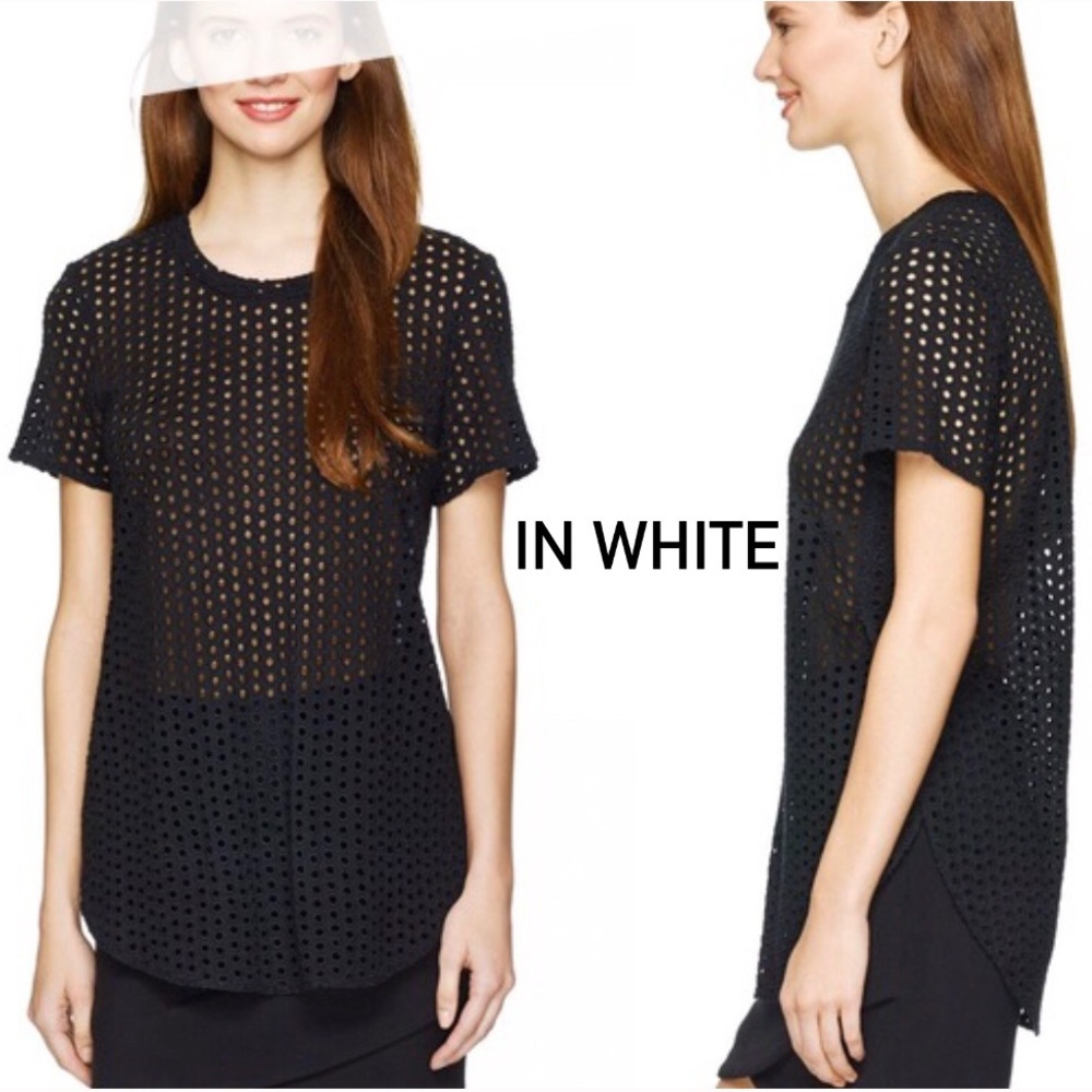 Aritzia Wilfred Capucine Eyelet T-shirt White